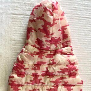 Top Dog Large Pink Camo Puffer Pet Coat W/ Hood